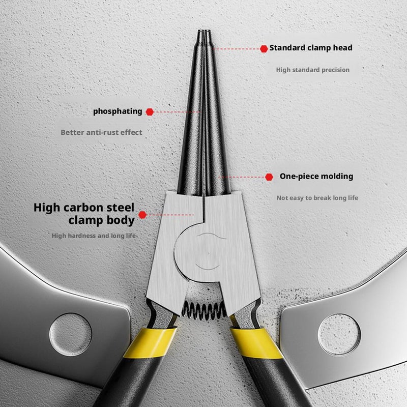 4 Pcs Snap Ring Pliers Set, Heavy Duty Circlip Pliers Kit Round Nose C-Clamp for Snap Ring Removal Tool Retaining Straight Bent Lock Rings Plier Set with Storage Case - Image 4